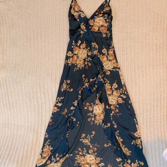 Floral navy blue dress, Small - Picture 2 of 7
